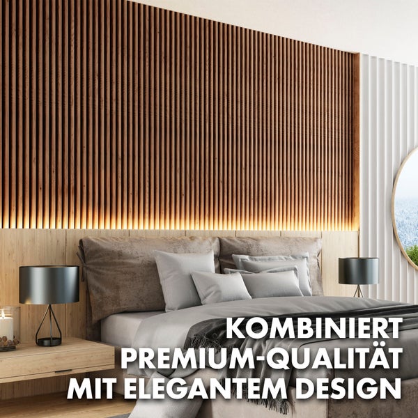 FLOORDIREKT Akustikpaneel - für Angenehme Raumakustik - in Holzoptik - 60 x 60 cm - Black Walnut