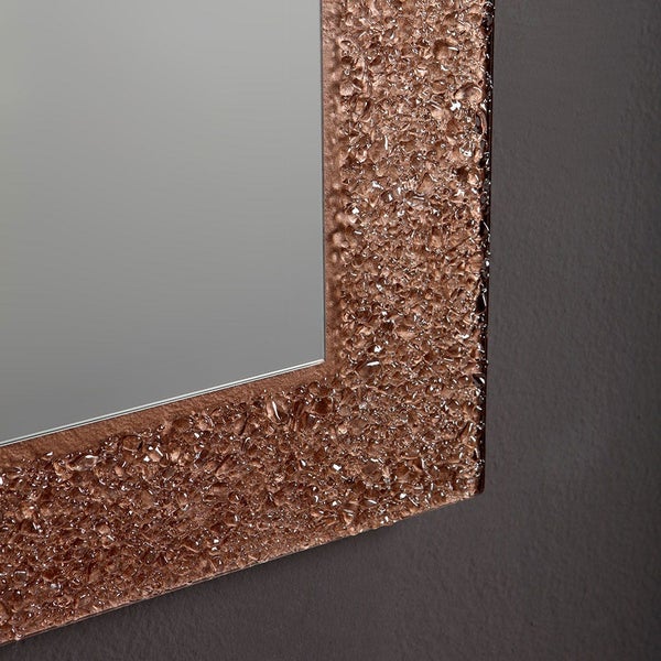 Rechteckiger Reversibler Spiegel mit Schmelzglas Granulat Bronze 98 x 70 cm