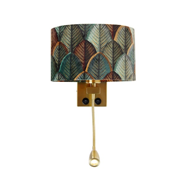 Wandleuchte mit Blättermuster und Leselampe