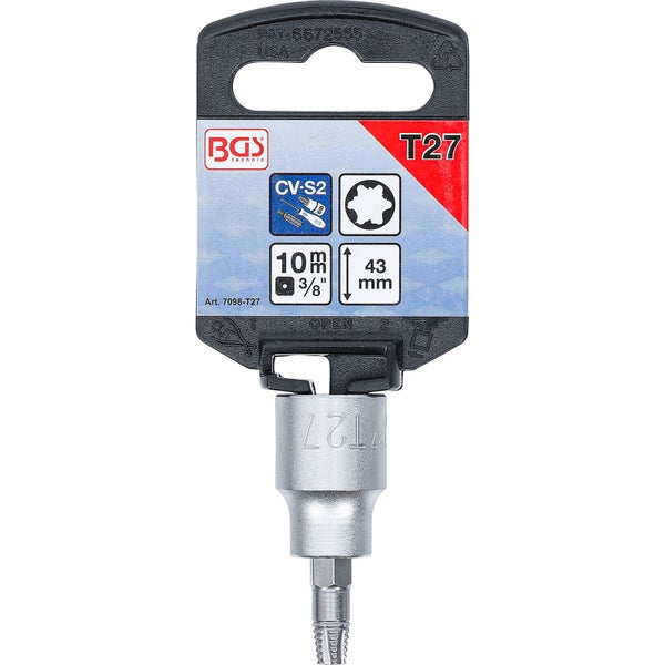 BGS Technic T27 Schraubendrehereinsatz mit 10 Millimeter Aufnahme