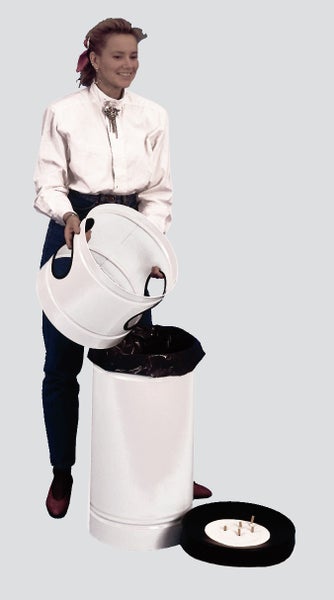 PROREGAL Robuster Kombiascher Mit Aluminium Kopfteil Für Kunststoffsäcke 56 Liter HxBxT 88,5 x 36,5 x 36,5 cm Verzinkter Stahl Weiß