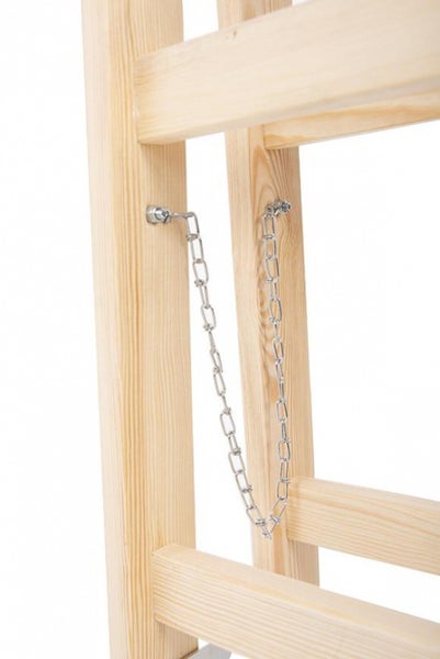 PROREGAL Wood Double Giraffe Holz-Sprossen-Stehleiter mit Sicherheitskette 2 x 5 Sprossen 163 cm Hoch Trittleiter Bockleiter Sprossen-Doppellleiter