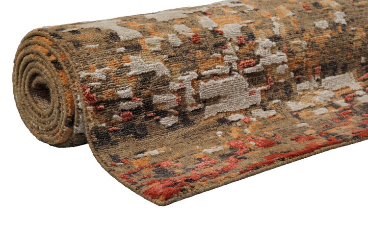Esprit Kurzflor Teppich Orange aus Wolle East Village 50x80 cm