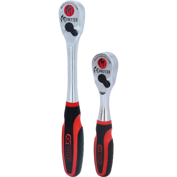 KS TOOLS Monster Umschaltknarren-Satz 2tlg. 1/4+1/2 - 935.0002