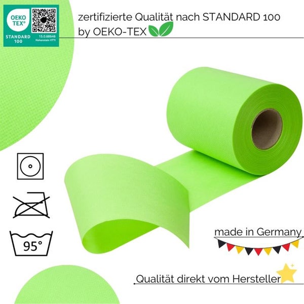 Sensalux Kombi-Set 1 Tischdeckenrolle 1m x 25m schwarz + Tischläufer 15cm apfelgrün