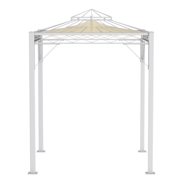 Pavillon ELEO Bolzano 2 x 2 m weiß - pulverbeschichtet | mit Sonnensegel ecru