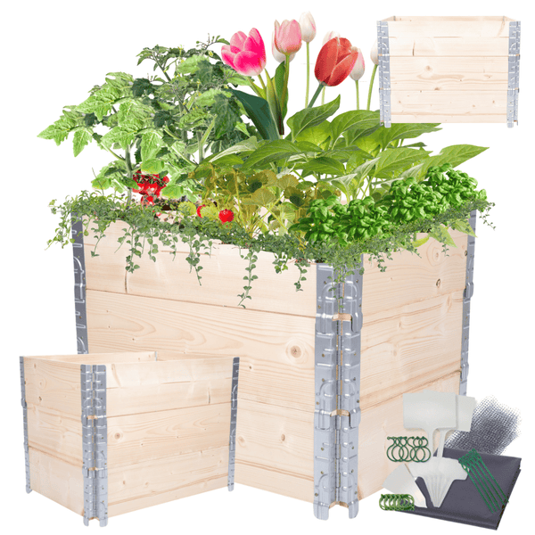 Hochbeetkisten GrowBox HxBxT 60x60x80 cm 3 Ebenen Holz Imprägniert
