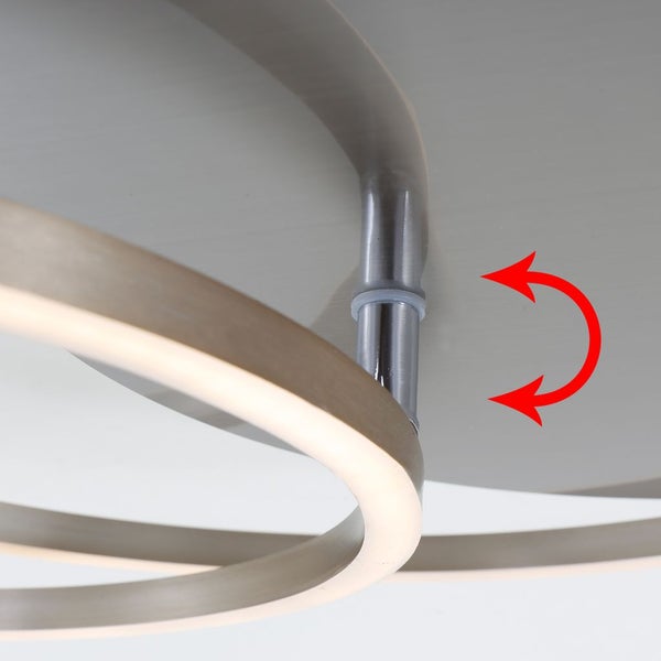 LED Deckenleuchte dimmbar Memoryfunktion Drehbar Ø30cm 40W silber Briloner