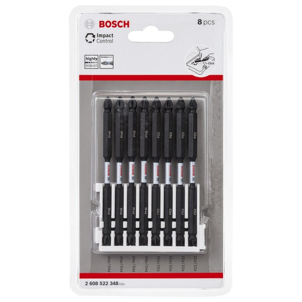 Bosch Schrauberbit-Set Impact Control mit Doppelklinge 8tlg. PH PZ 110 mm - 2608522348