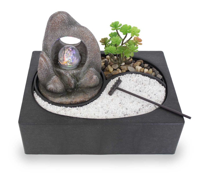 Zimmerbrunnen Tischbrunnen Zen Garten ZenGarden Rock Led 10993