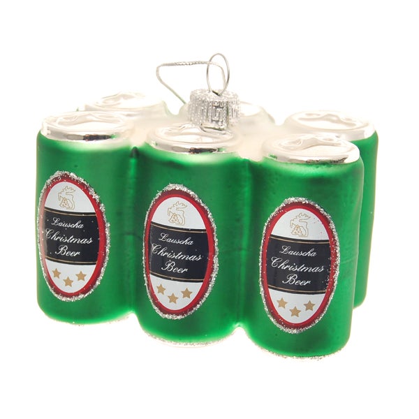 6-Pack Lauscha Bier Glasfigur, grün, 1 Stck.