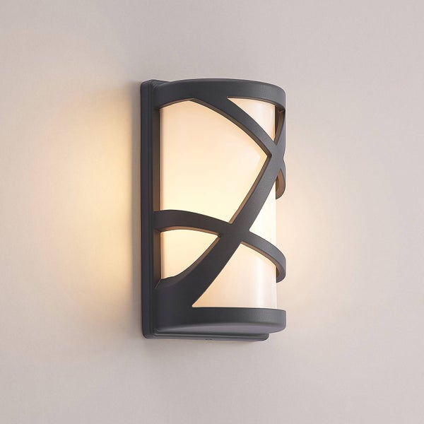 Lindby Wandleuchte außen Femani (spritzwassergeschützt (Modern) in Schwarz aus Aluminium (1 flammig, E27) - Außenwandleuchten Wandlampe Led Außenlampe Outdoor für Außenwand/Hauswand