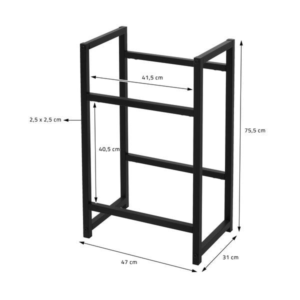 ML-Design 2er Set Getränkekistenregal für 2 Kisten, 47x31x75,5 cm, Stahl, freistehend, stabil, Standregal für Getränkekisten, Getränkeregal Kastenregal Kistenregal Getränkekistenständer Kistenständer