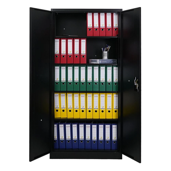 PROREGAL Mega Deal 3x Flügeltürenschrank ELEPHANT HxBxT 185 x 90 x 40 cm 4 Fachböden Schwarz