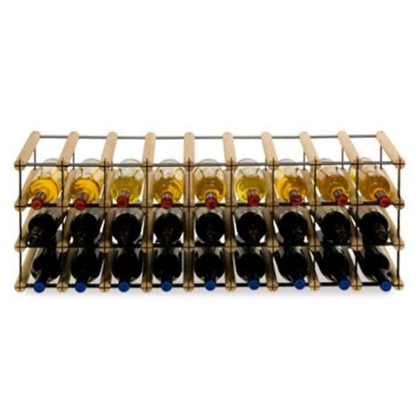 PROREGAL Modulares Weinregal Vinotega Mod Metal HxBxT 32,5 x 92,5 x 24,5 cm 9 x 3 Flaschen Massives Kiefernholz Natur