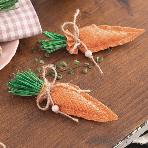 FRANK FLECHTWAREN|Osterdeko Karotten, 8er Set, 16 x 4 x 2,5 cm, BAUMWOLLE, POLYESTER, LEINEN, MAISSTROH