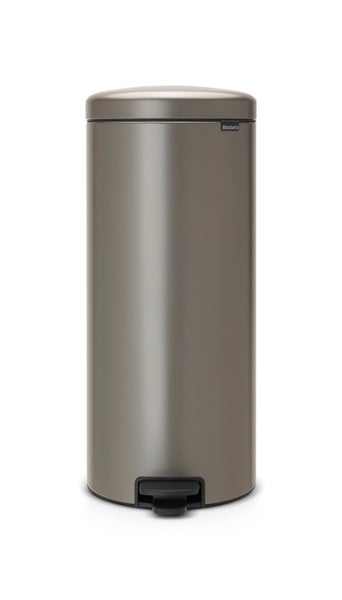 Brabantia Klassischer Tretmülleimer Mit Soft Verschluss 30 Liter HxBxT 67,9 x 29,3 x 38 cm Metall Platin