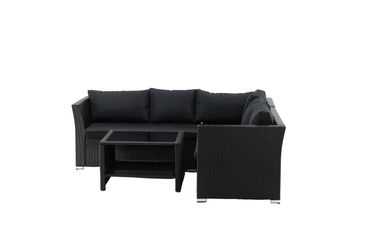 Haiti Lounge-Set 4 Teile schwarz. 70 X 70 X 44 cm