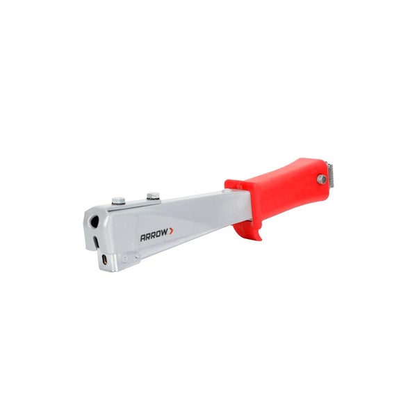 Arrow Hammertacker aus Metall mit rotem Kunststoffgriff