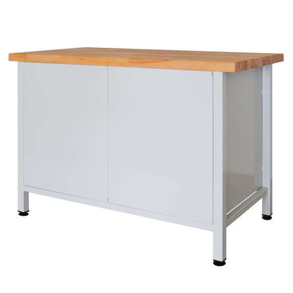 PROREGAL Werkbank Rhino mit 2 Türen HxBxT 84 x 120 x 60 cm Traglast 300 kg Lichtgrau Anthrazitgrau