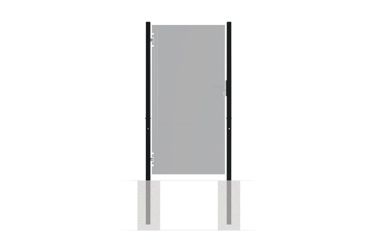 Set mit 2 DARIO-Eisenpfosten, 6 x 6 cm, H. 270 cm, Mattschwarz