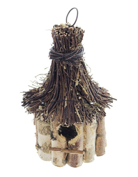 FRANK FLECHTWAREN | Vogelhaus Birke, HOLZ, ca. Ø 20 x 24 cm