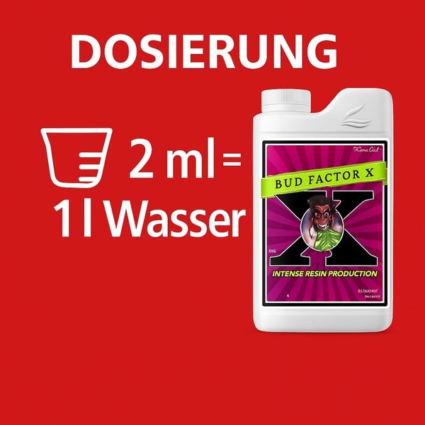 Flora Cal Bud Factor X für intensive Harzproduktion, Dosierungshinweis