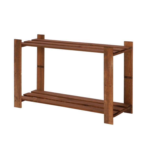 PROREGAL Holzregal Pinepeak HxBxT 50 x 80 x 28 cm 2 Fachboden 1,2 cm Dickes Kiefernholz Braun