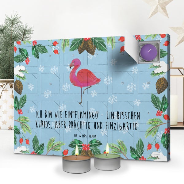 Mr. & Mrs. Panda Duftkerzen Adventskalender Flamingo Classic - Blau Pastell