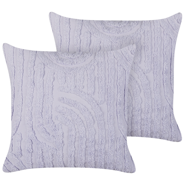 Dekokissen 2er Set TELLIMA Baumwolle 45 x 45 cm Violett Geometrisches Muster