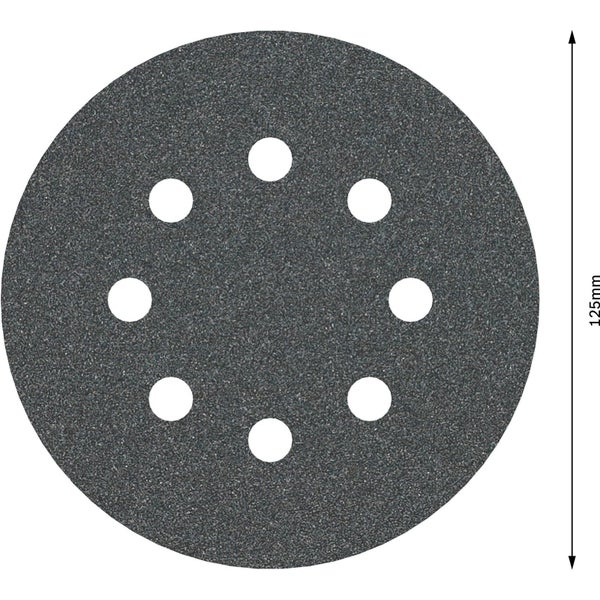 Schleifpapier mit acht Löchern und 125 mm Durchmesser