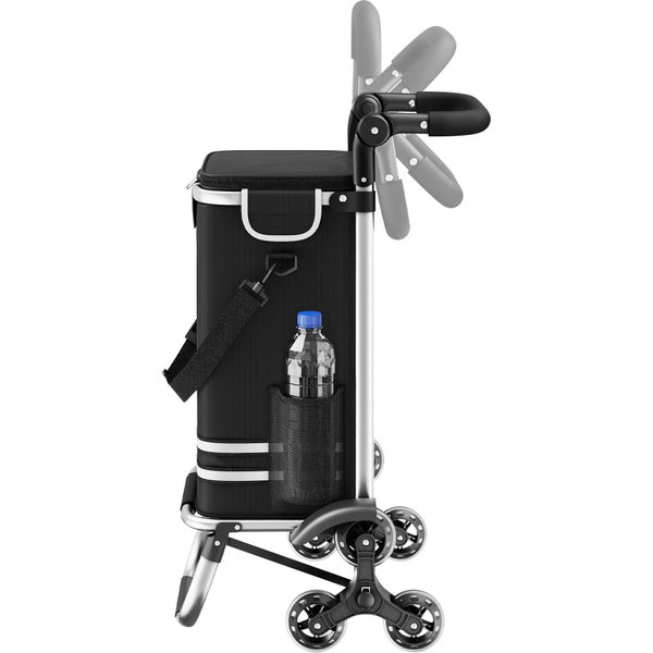 Einkaufstrolley mit Kühlfunktion und verstellbarem Griff.