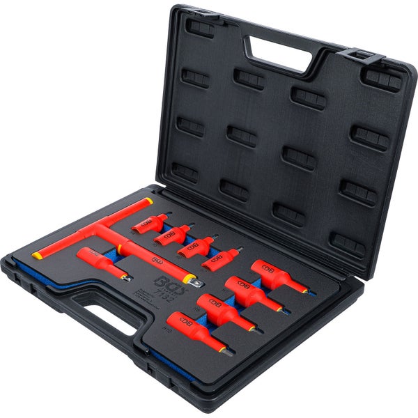 BGS VDE-Bit-Einsatz-Satz Antrieb Innenvierkant 10 mm (3/8) / 12,5 mm (1/2) Innensechskant 4 - 10 mm 10tlg. - 7132