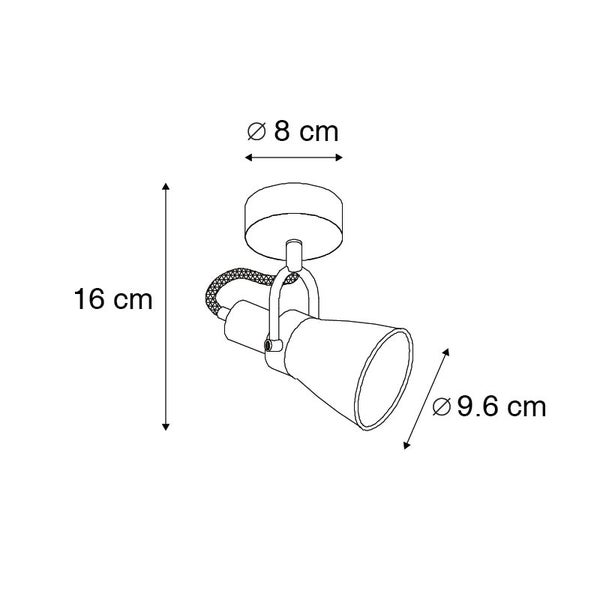 Skizze einer Deckenleuchte mit Abmessungen