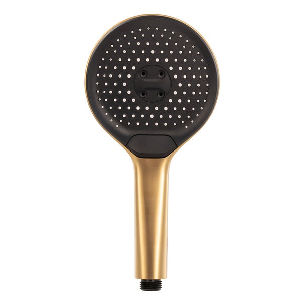 SCHÖNER WOHNEN-Kollektion Handbrause GLAIA, Mattgold, wassersparender Duschkopf rund, Duschbrause mit 3 Strahlarten