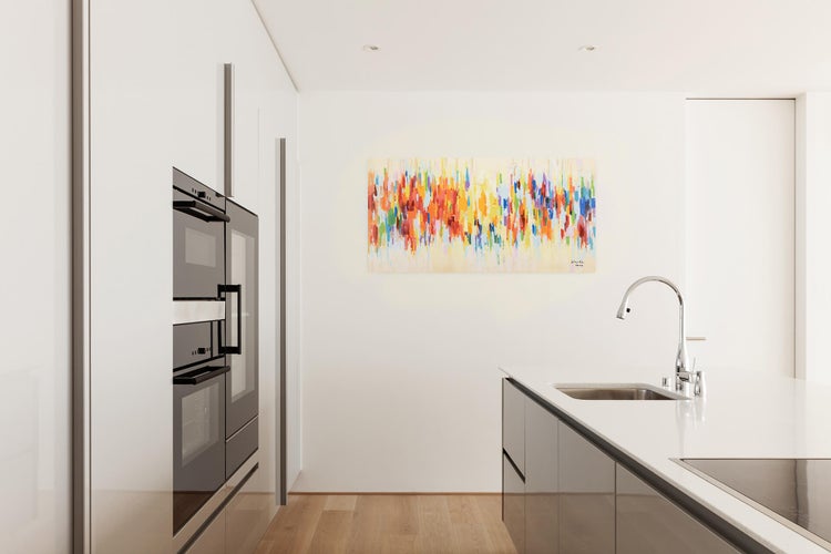 Handgemaltes Gemälde Acrylfarbe 120x60cm Bunt