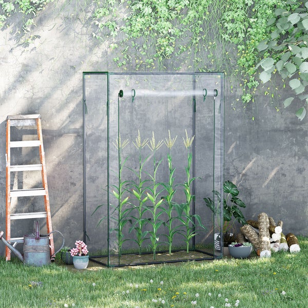 Outsunny Gewächshaus, Treibhaus, 100x50x150cm, Stahl,Kunststoff, Transparent