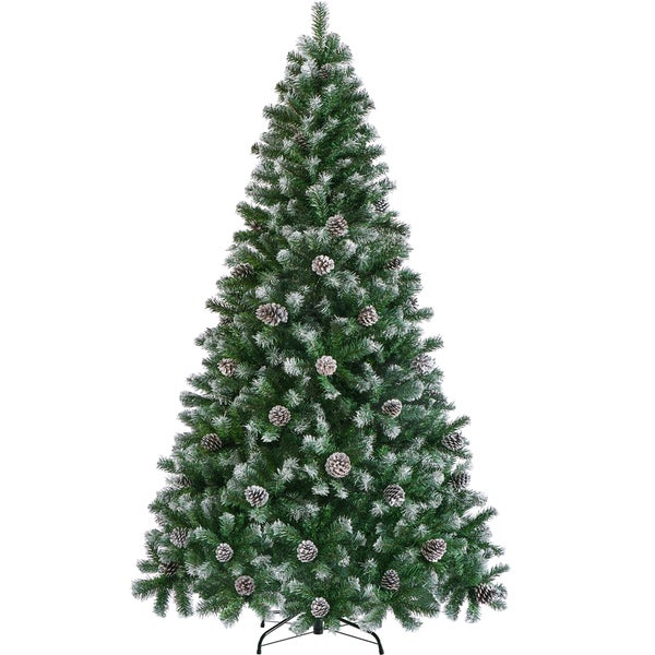 Yaheetech 228 cm künstlicher Weihnachtsbaum mit Schnee , Grün