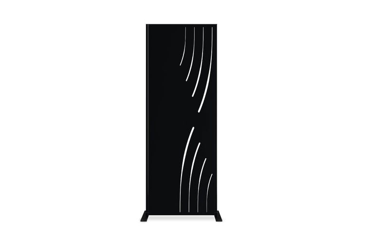 Schwarze VELETA-Dekorplatte, H. 160 cm, rechte Seite mit Mustern