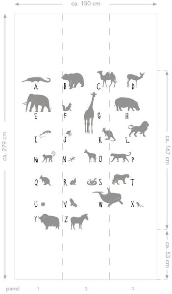 Tapete mit Tiermotiven von A bis Z