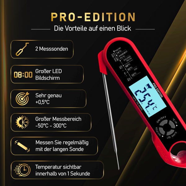 MostEssential 2-in-1 Fleischthermometer - PRO Edition Red