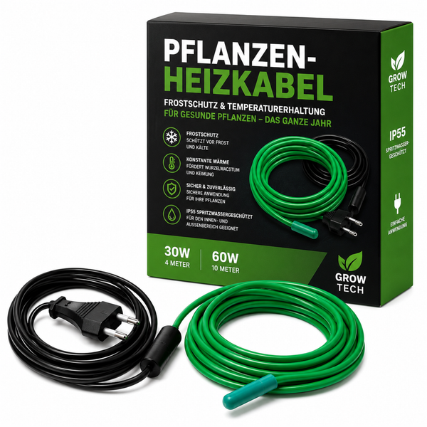 Grow Tech Pflanzenheizkabel mit Schutz vor Frost und Kälte zur Förderung des Wurzelwachstums und zur Keimung für den Innen- und Außenbereich