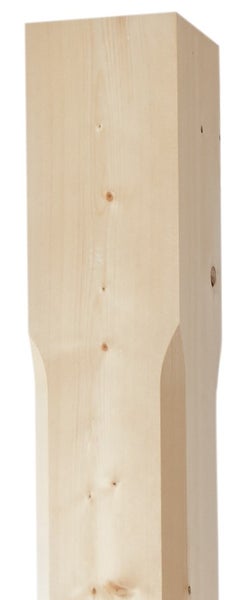 Holzpfosten aus Nadelholz mit quadratischem Kopf und gefastem Schaft, unbehandelt