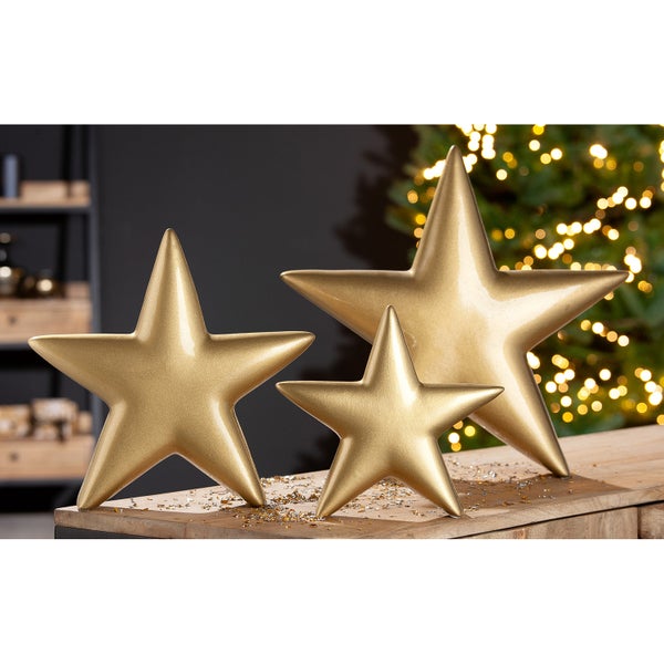 Dekoobjekt GILDE Dekoobjekt Höhe 39cm Breite 39cm goldfarben Keramik
