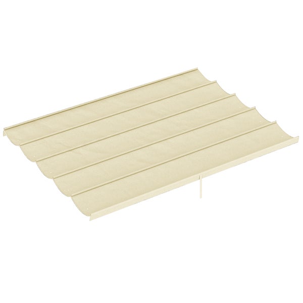 Sonnensegel-Ersatzstoff in Creme für Pergolen mit Querstäben und einer Zugkordel.