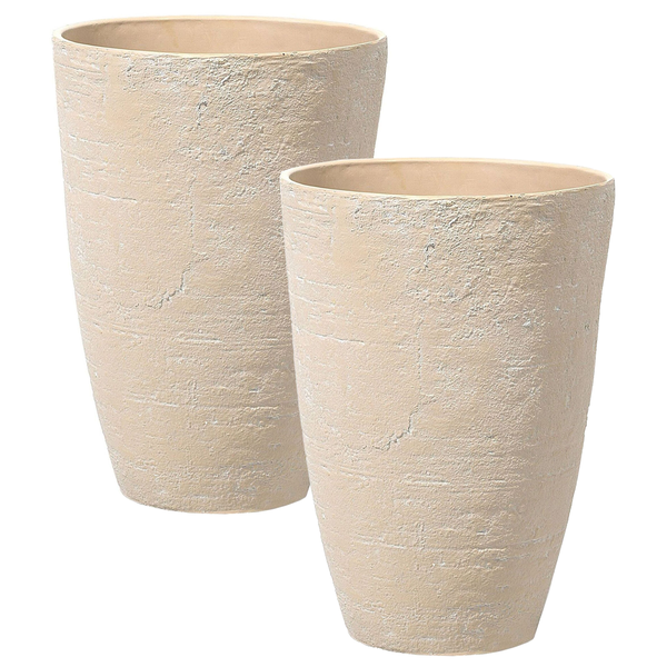 Set mit 2 Blumentöpfen CAMIA 43 cm Beige