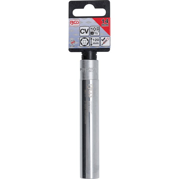 BGS Steckschlüssel-Einsatz Sechskant extra tief Antrieb Innenvierkant 10 mm (3/8) 14 mm - 9863-14