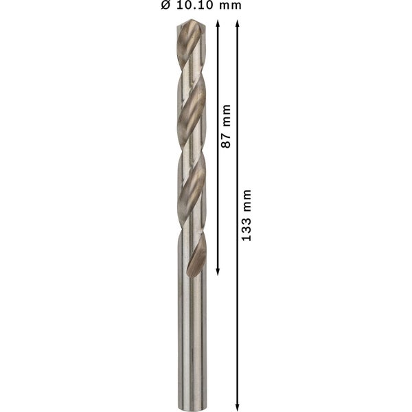 Metallbohrer mit einer Länge von 133 mm und einem Durchmesser von 10,10 mm