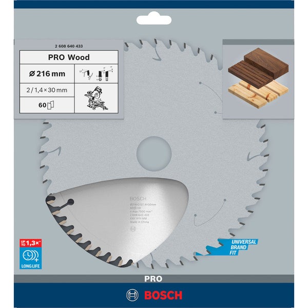 Bosch Kreissägeblatt Pro Wood, Durchmesser 216 Millimeter