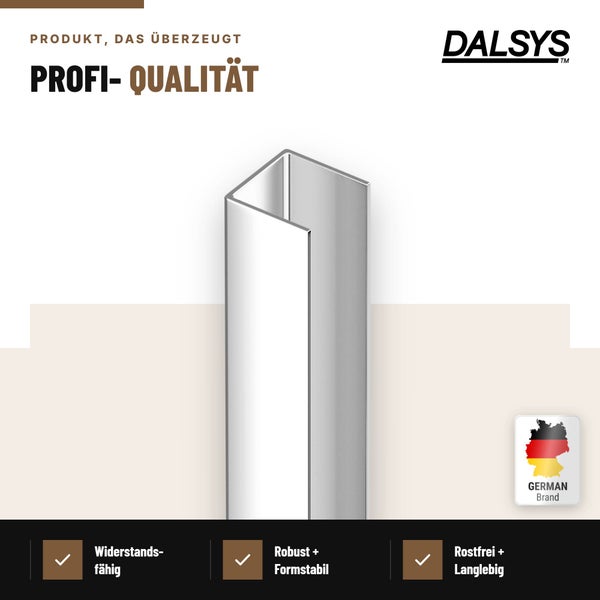 Metall U-Profil von Dalsys, rostfrei und stabil, geeignet für Heimwerkerprojekte
